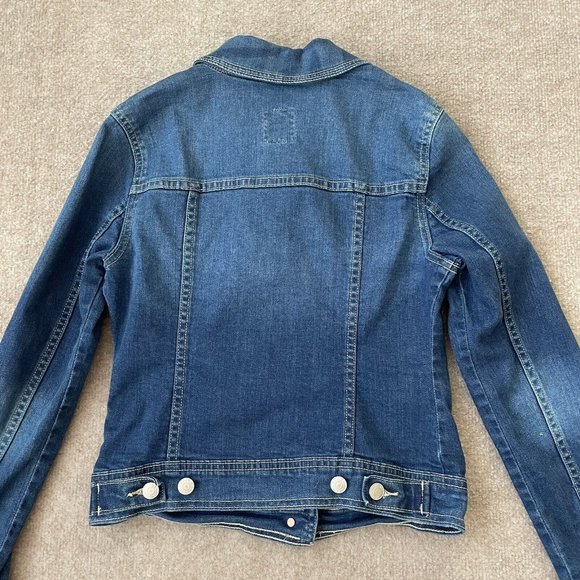 Old Navy Denim Jacket Womens XS Blue Jean Stretch Trucker Western Casual Short - Picture 9 of 9